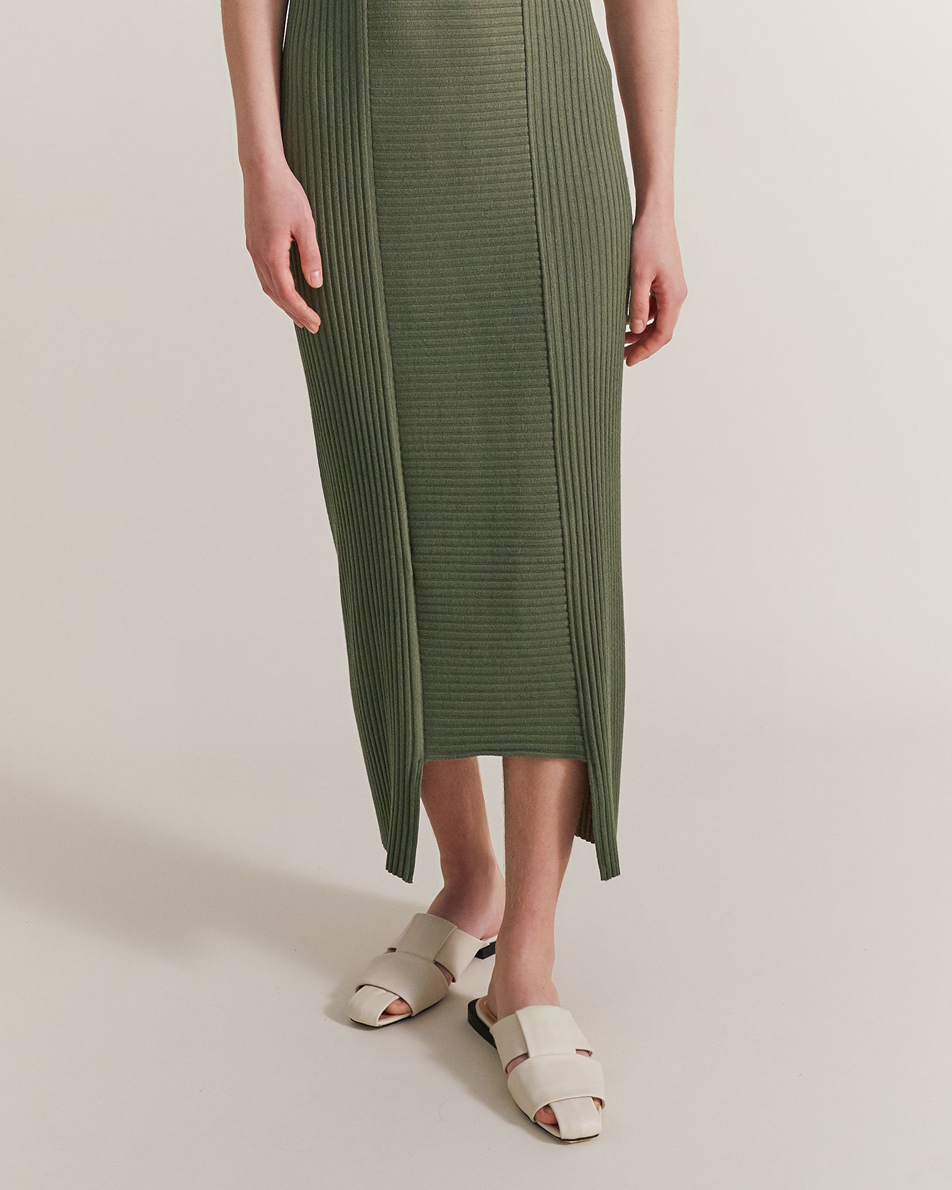 Rib Knit Panel Dress