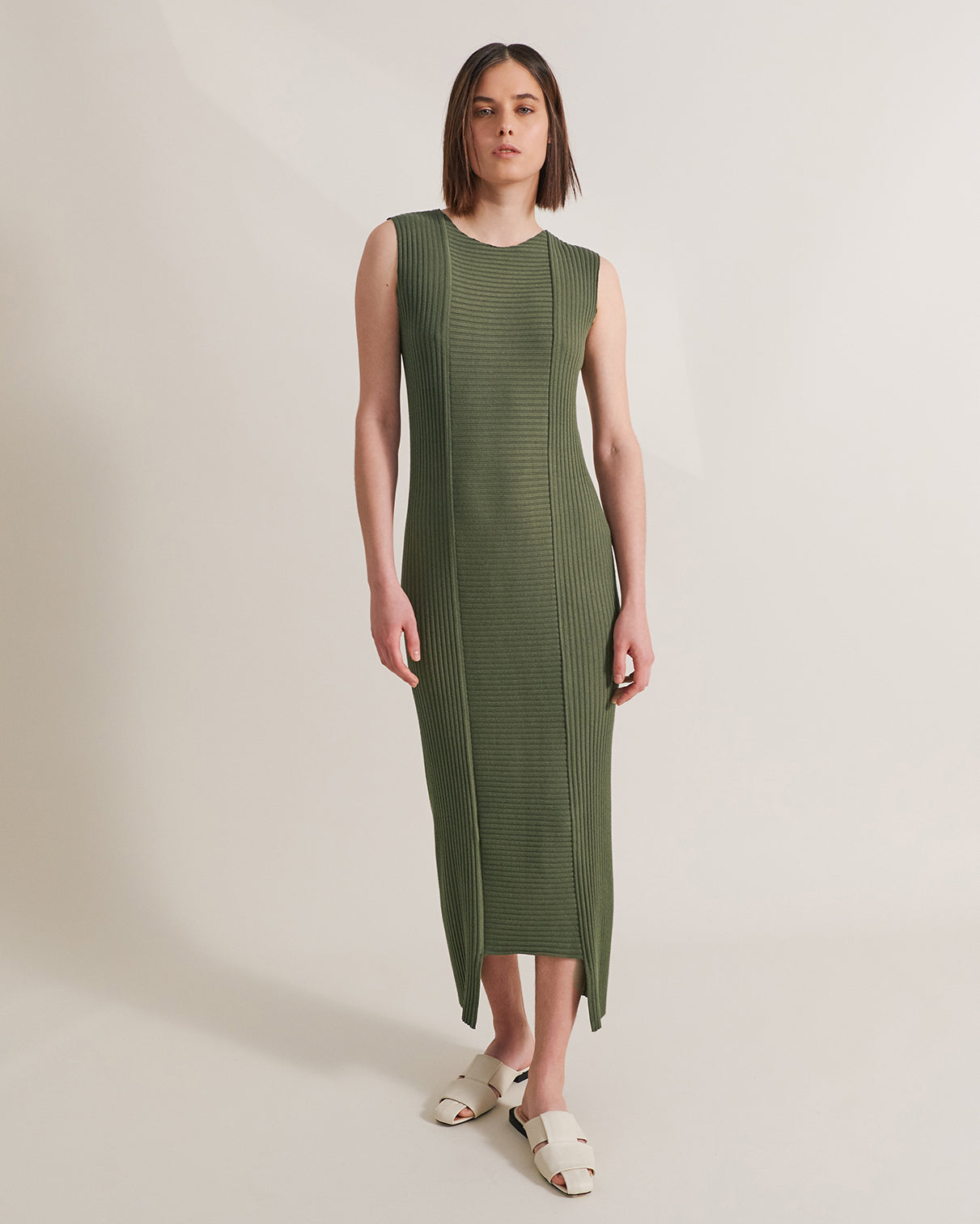 Rib Knit Panel Dress