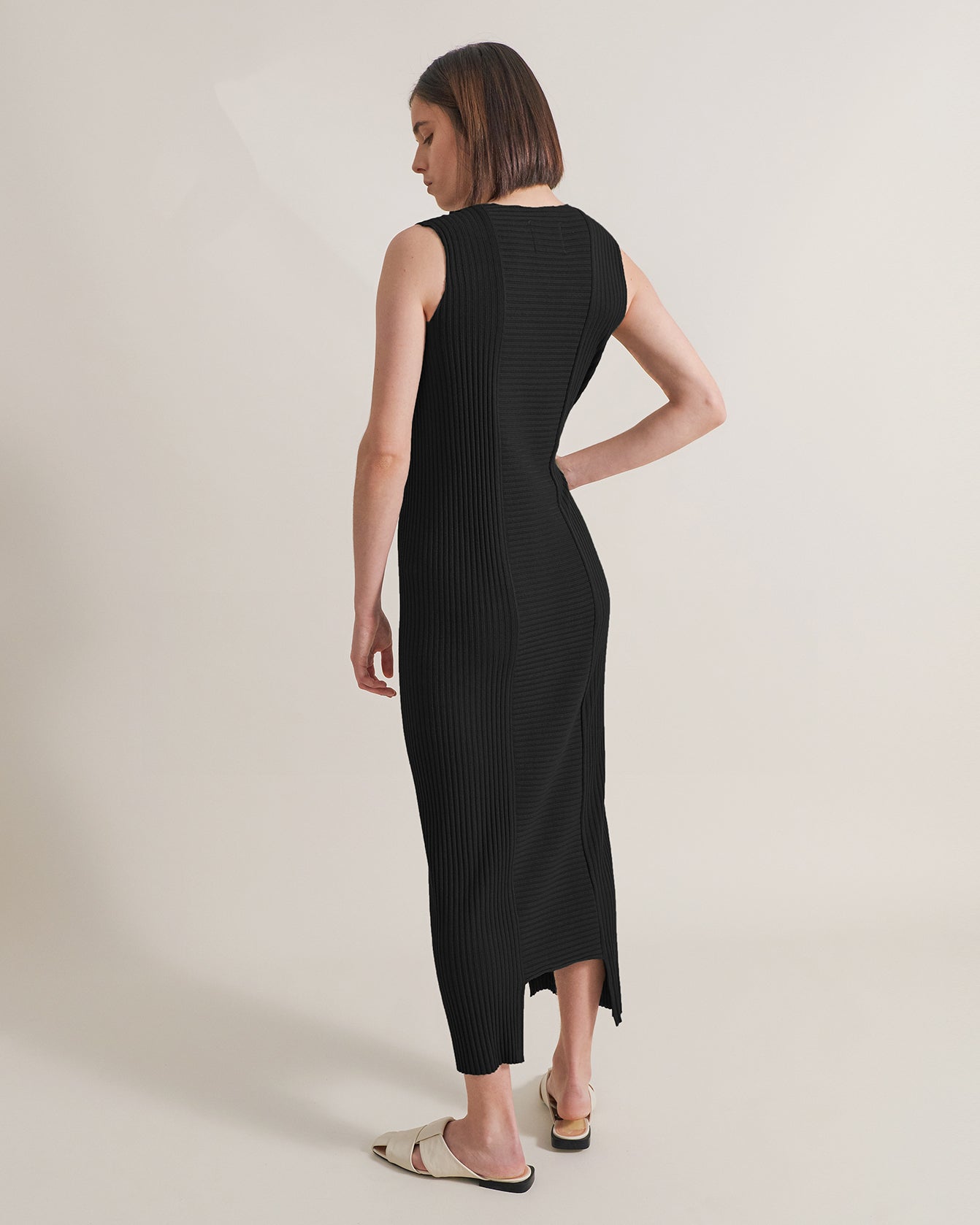 Rib Knit Panel Dress
